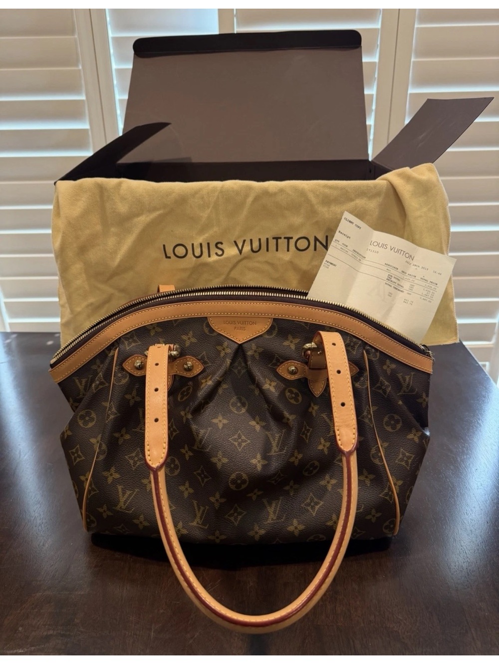 Louis Vuitton Monogram Canvas Brown & Natural Vachetta Shoulder Bag